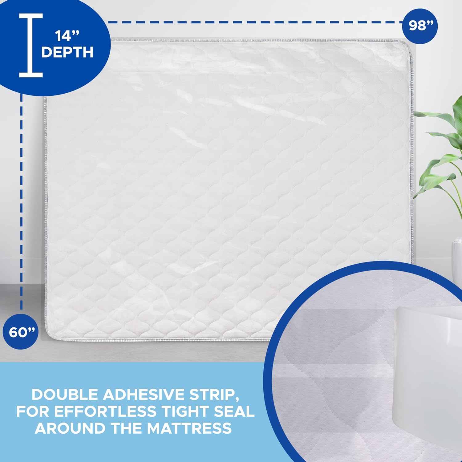 Bolsas de colchón para mudanzas tamaño Queen  Bolsa de almacenamiento de colchón resistente paquete de 2 Fundas de colchón impermeables de plástico