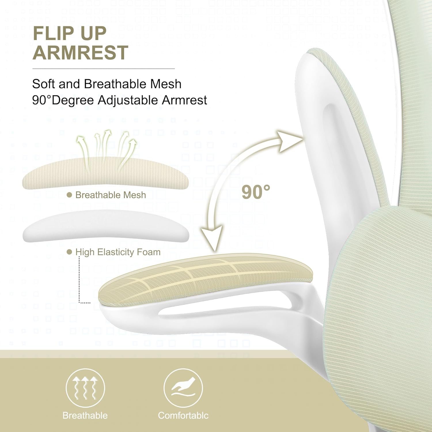 Misolant Silla de oficina ergonómica, silla de escritorio con soporte lumbar, silla de oficina de malla, silla ergonómica con reposacabezas y