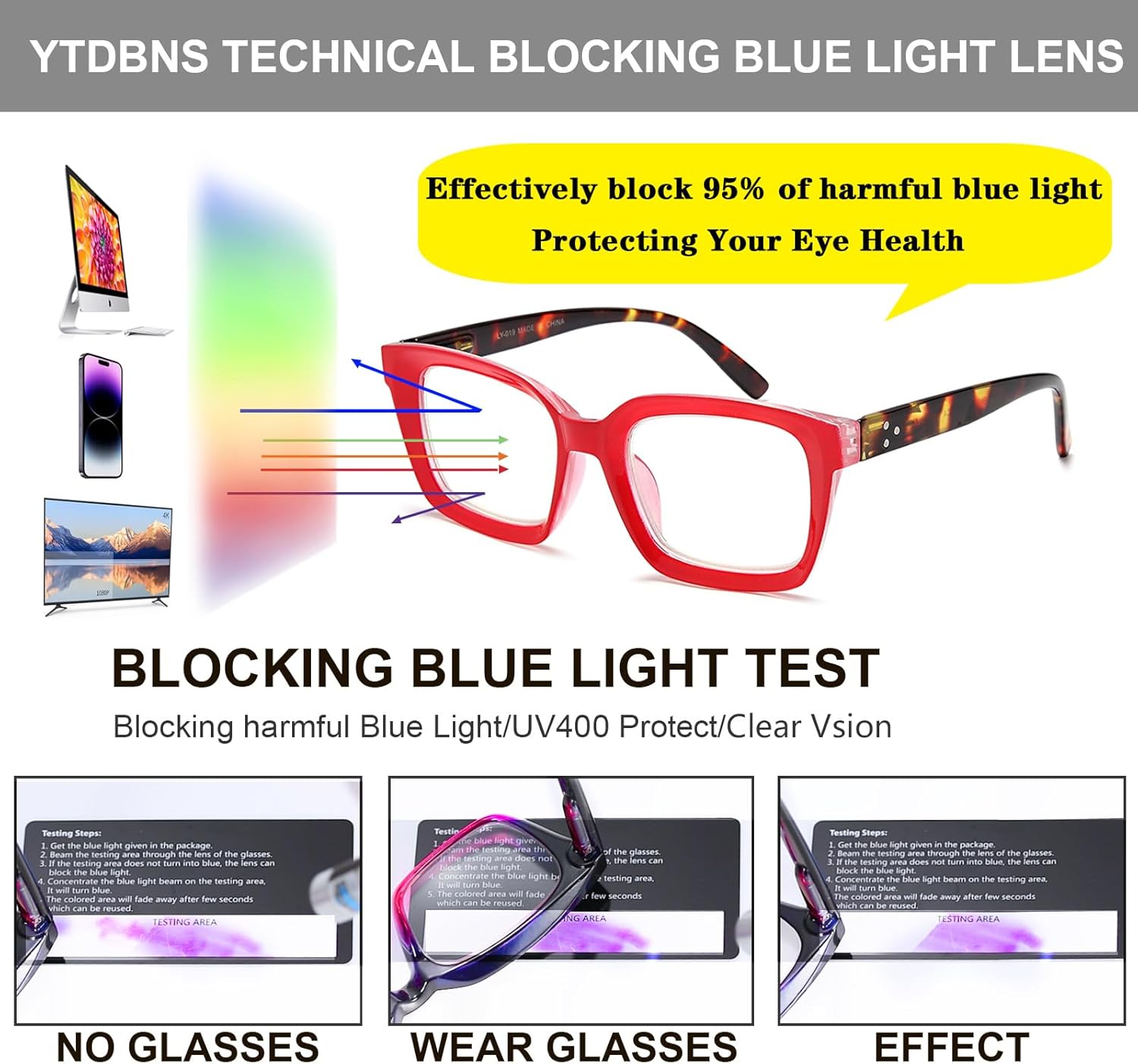 2 pares de anteojos de lectura retro de gran tamaño para mujer con bisagra de resorte, lentes de lectura cuadrados grandes con bloqueo de luz azul
