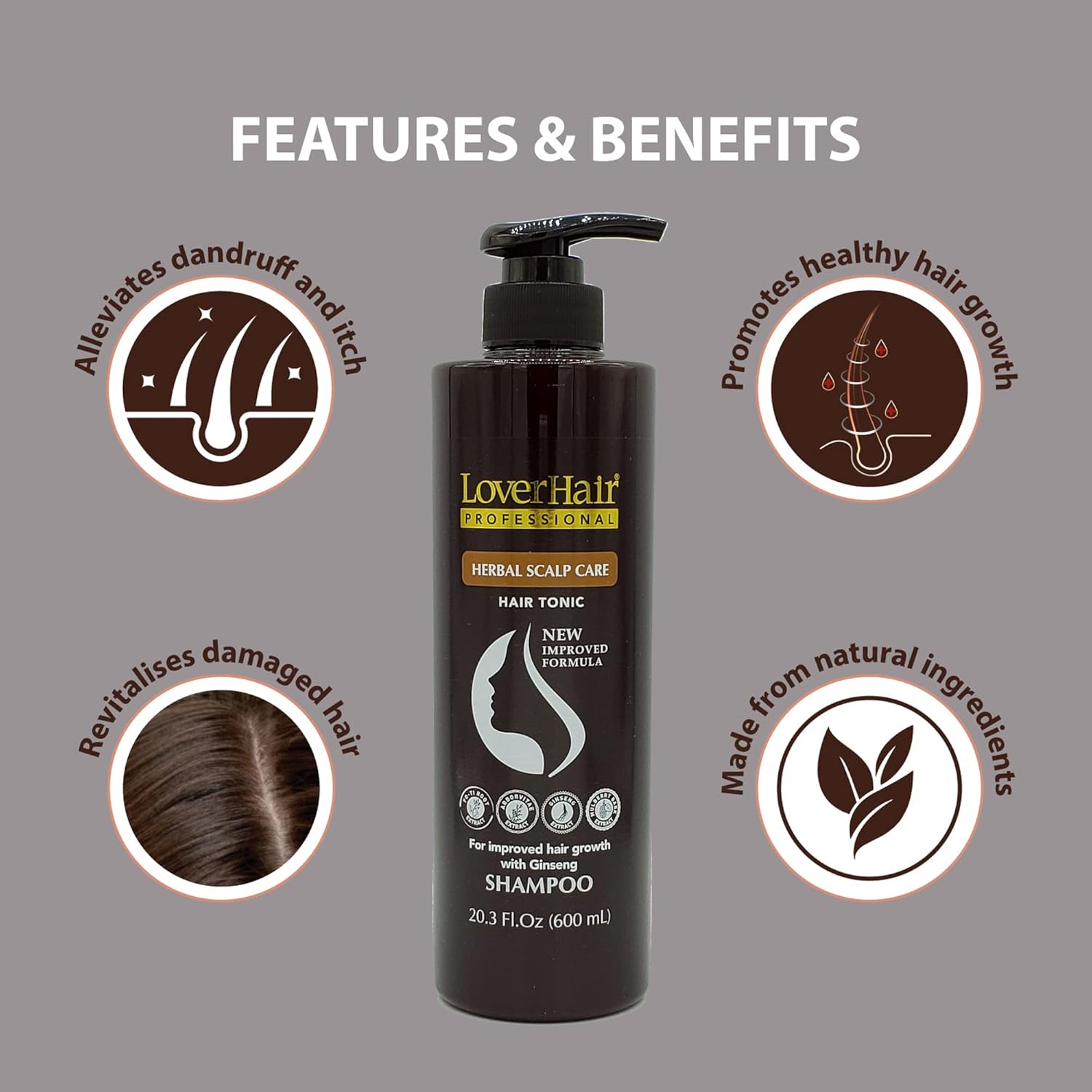 LoverHair – Champú profesional para el cuidado del cuero cabelludo a base de hierbas, 2 x 20.3 onzas líquidas (2 x 20.3 fl oz)