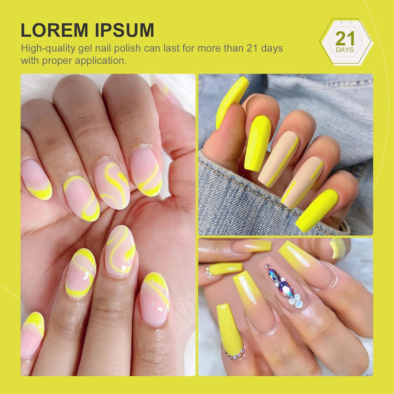 SAVILAND Esmalte de uñas de gel francés  1 unidad de 0.3 fl oz (0.3 fl oz), esmalte de gel amarillo UV LED Soak Off Gel de manicura francesa rápida