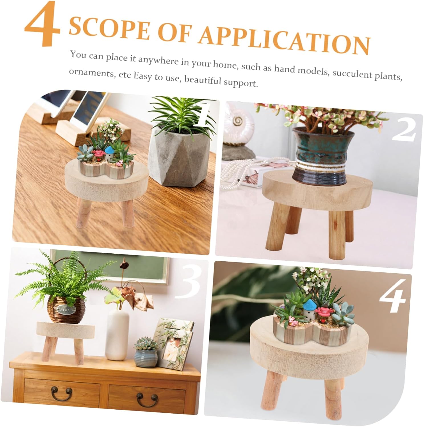 GANAZONO Soporte de base para suculentas, soporte para plantas de interior, soporte de flores en maceta, estante de bonsái de madera, estante