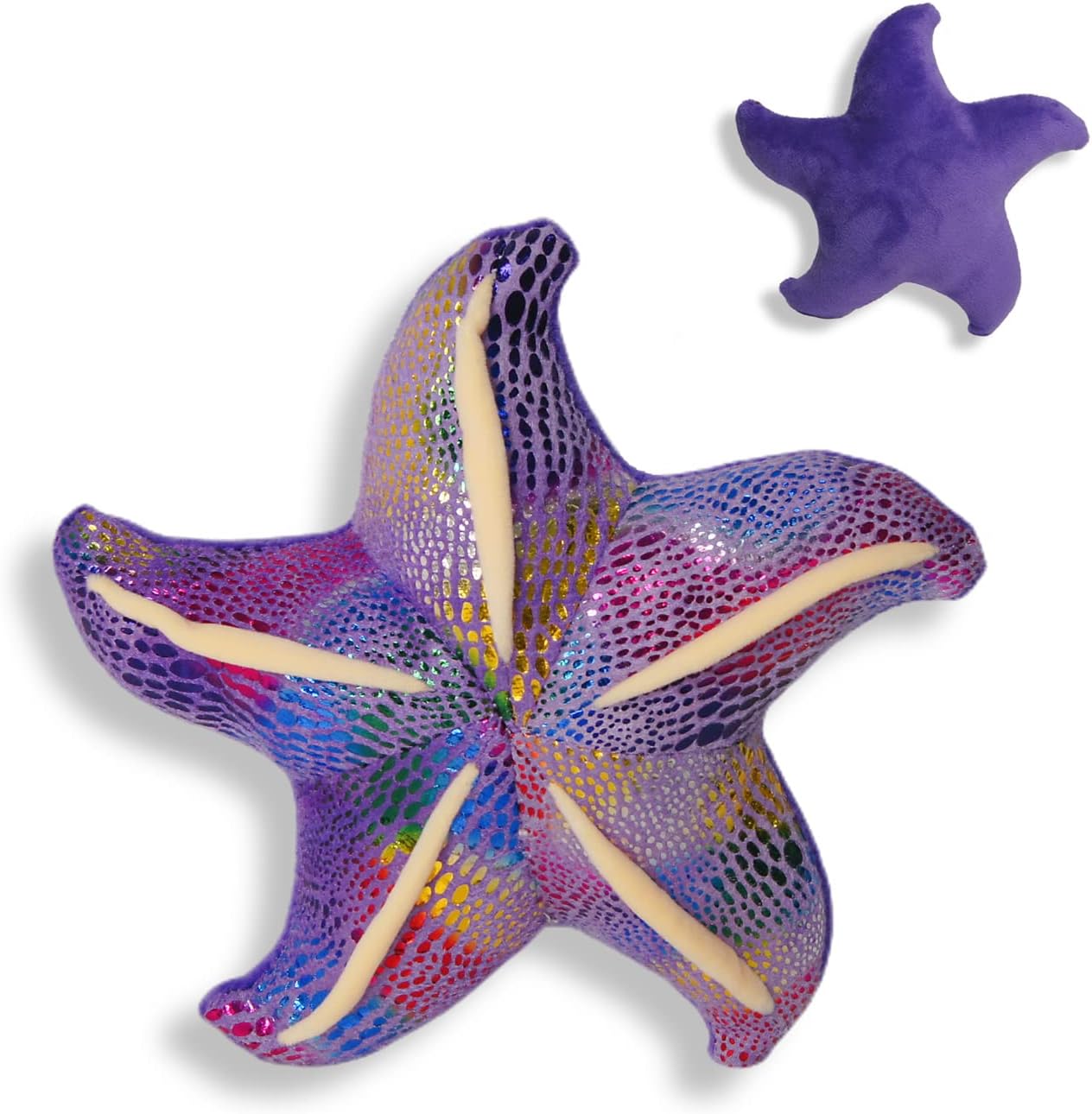 Juguete de peluche de estrella de mar, animales marinos, animales marinos, linda decoración de habitación de playa y océano costero (morado, 7.87
