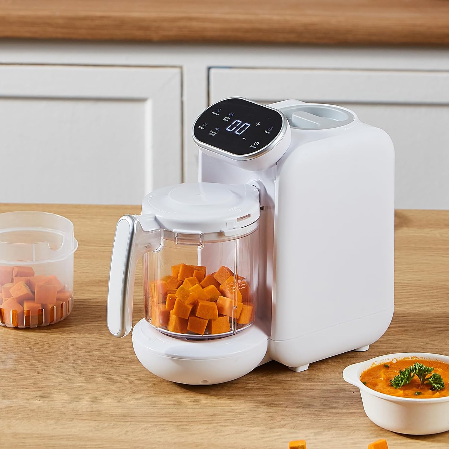 VEVOR Fabricante de alimentos para bebés, procesador de alimentos para bebés, sin BPA, 5 en 1, licuadora de puré de alimentos para bebés, molinillo
