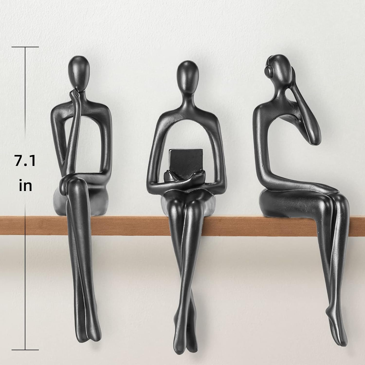 Estatua de Thinker – Escultura de arte abstracto, figuras coleccionables de resina dorada para el hogar, sala de estar, oficina, estante, gran idea