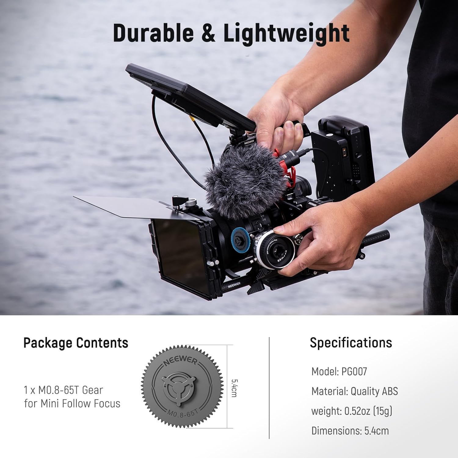 NEEWER Engranaje M0.8-65T para enfoque de seguimiento, estándar 0.8 MOD y 65 dientes compatible con SmallRig Follow Focus y NEEWER Mini Follow