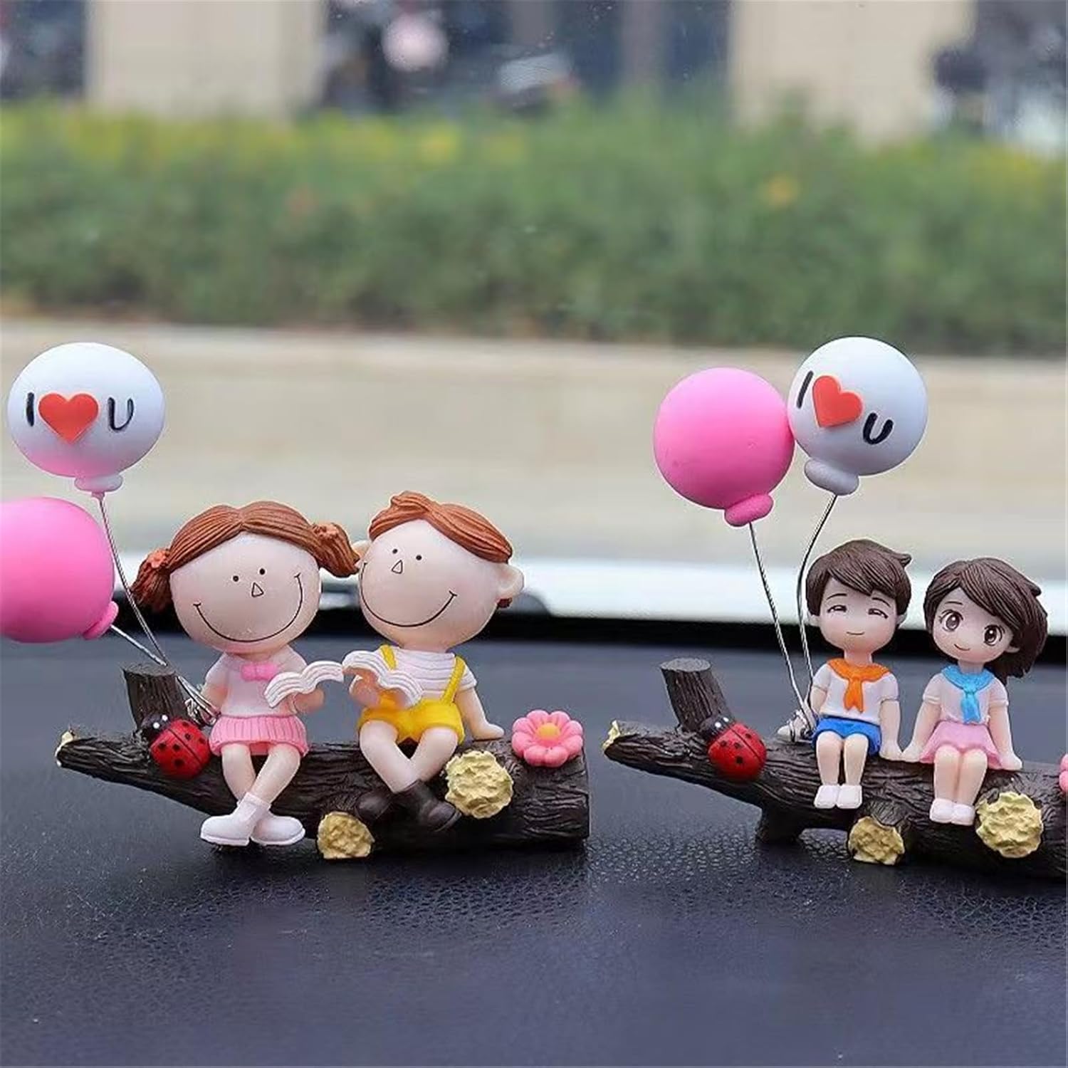 Lindos adornos para parejas, decoración de automóvil, lindos dibujos animados para parejas, decoración de tablero de instrumentos de caricaturas,