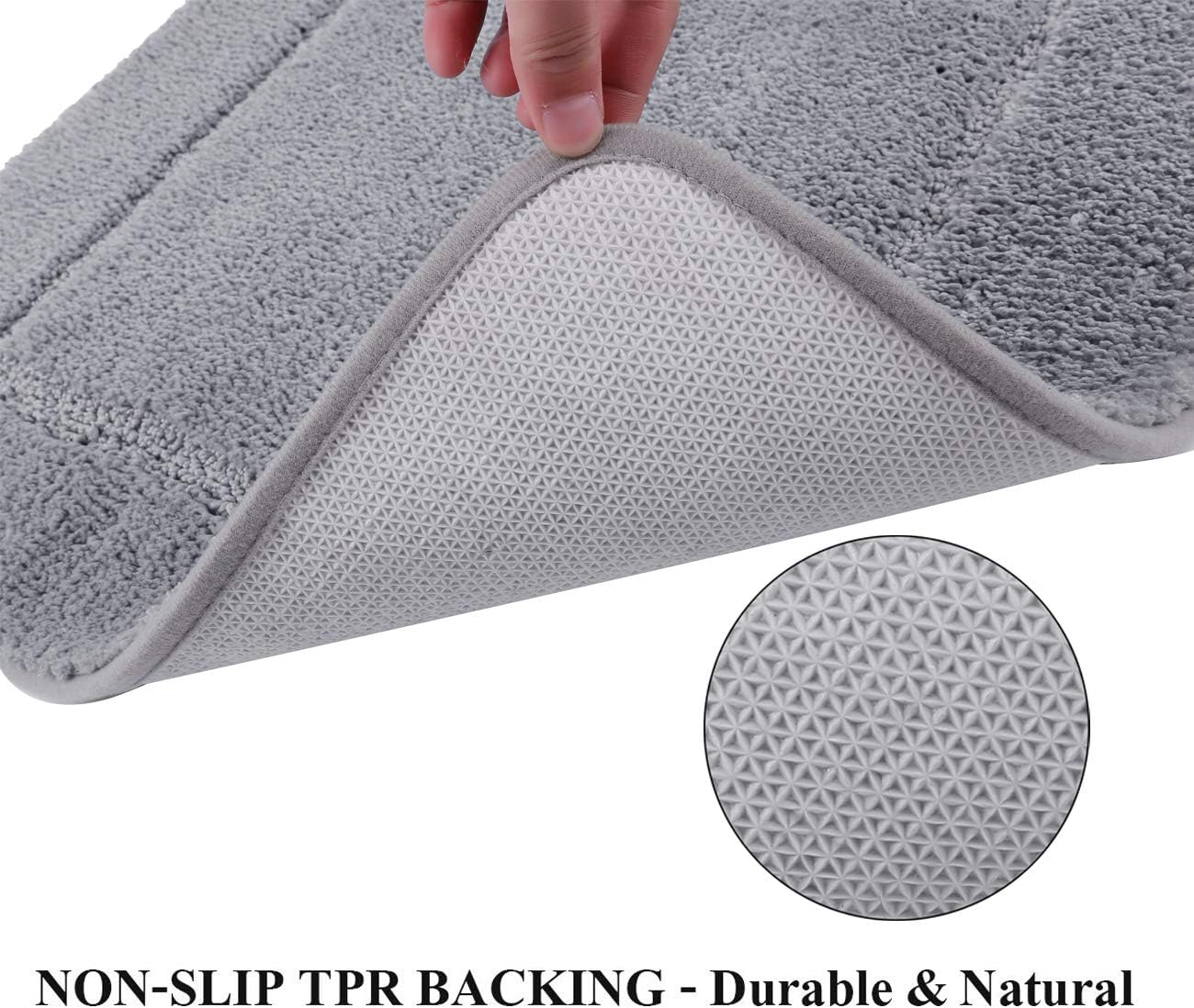 Pauwer Juego de 2 alfombras de baño antideslizantes para baño, alfombras de baño de microfibra absorbente, lavable a máquina, alfombra de baño con