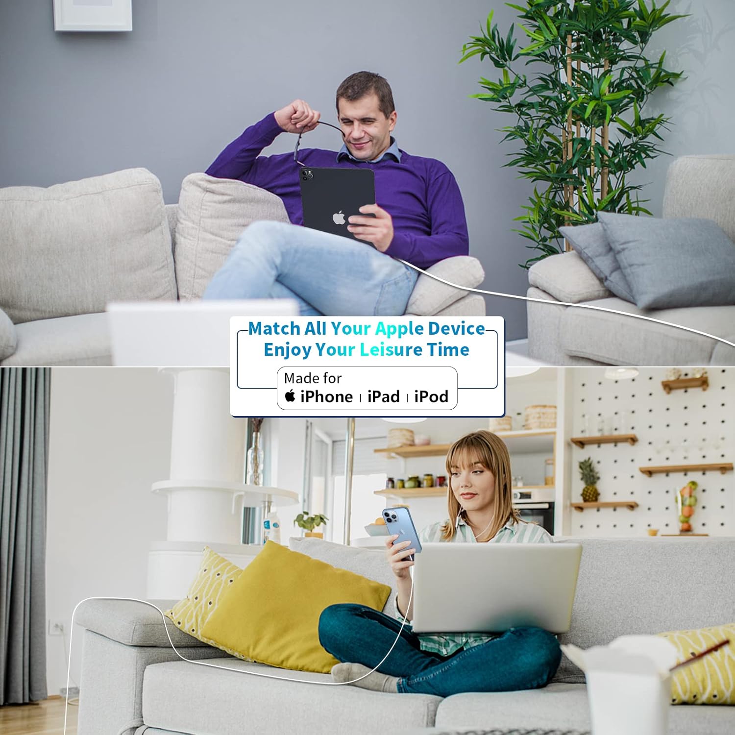 MFi CertifiediPhone Charger Fast Charging, Stuffcool 3Pack 20W USB-C PD Power Wall Rapid Charger Adapter + 6FT Type-C to Lightning Cord Quick Charge