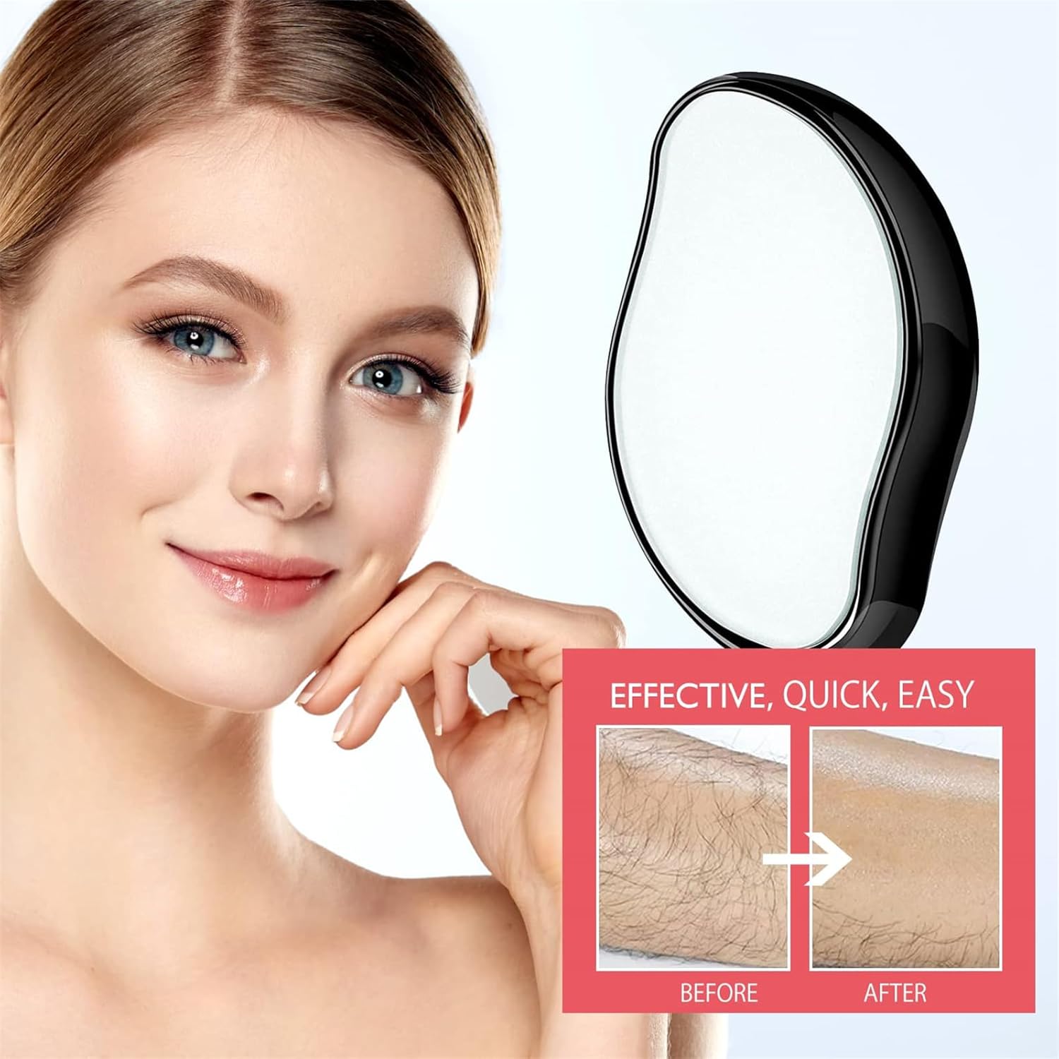 Asokeyer 2 borradores de pelo de cristal para mujeres y hombres, 2023 nuevo borrador mágico de cabello, depiladora suave portátil, herramienta