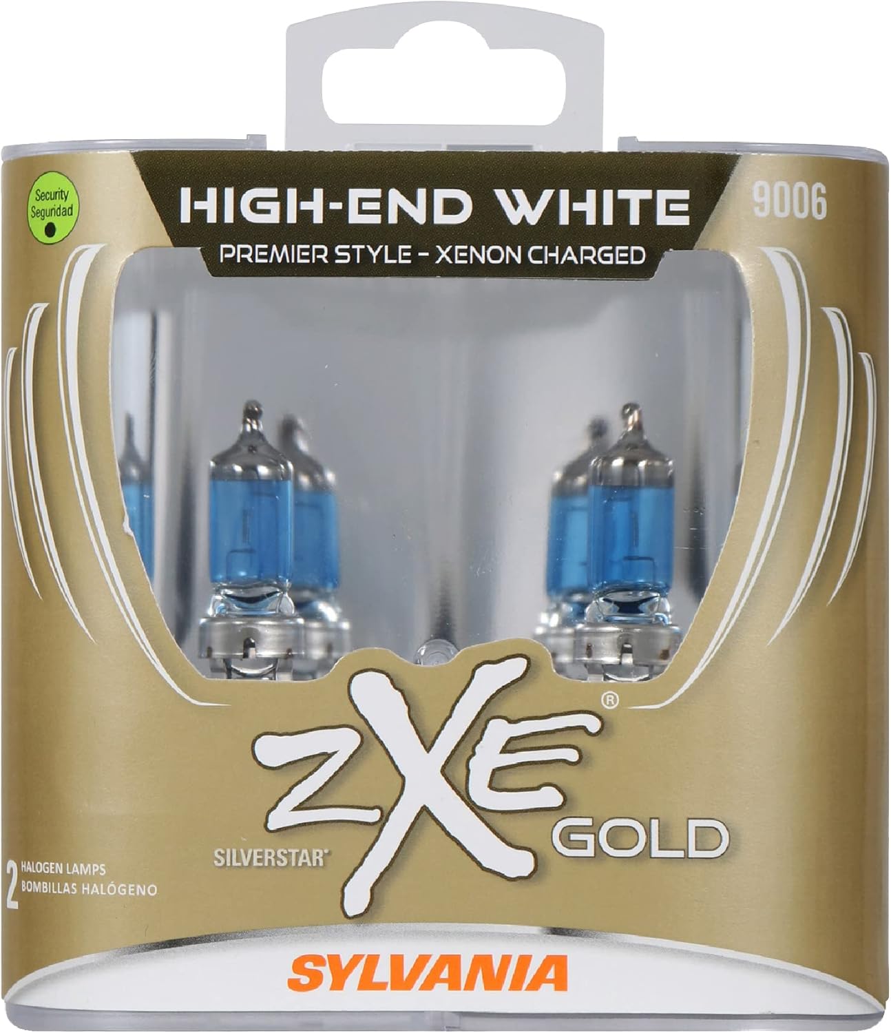 SYLVANIA – 9006 (HB4) SilverStar zXe Gold – Bombilla halógena de alto rendimiento para faros delanteros – Faro y luz antiniebla, salida de luz