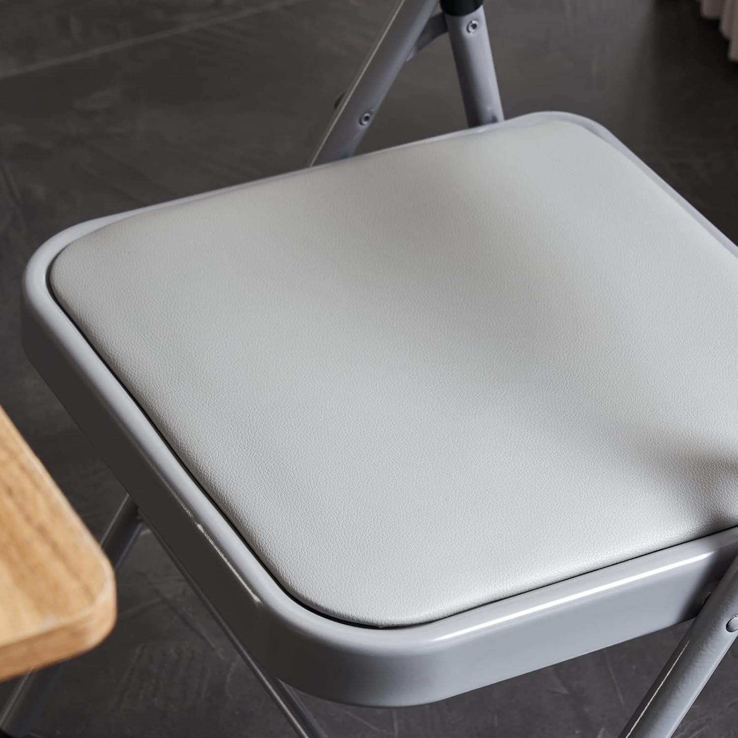 Karl home Paquete de 8 sillas plegables grises con asientos acolchados para exteriores e interiores, asiento comercial apilable portátil con marco