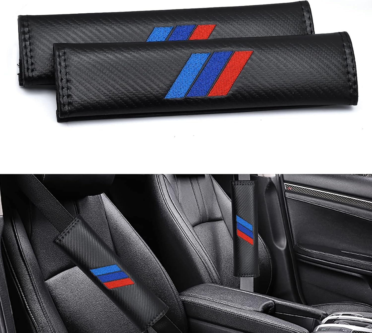 Paquete de 2 almohadillas para cinturón de seguridad de automóvil para conducción más cómoda, fundas para correa de hombro para cinturón de