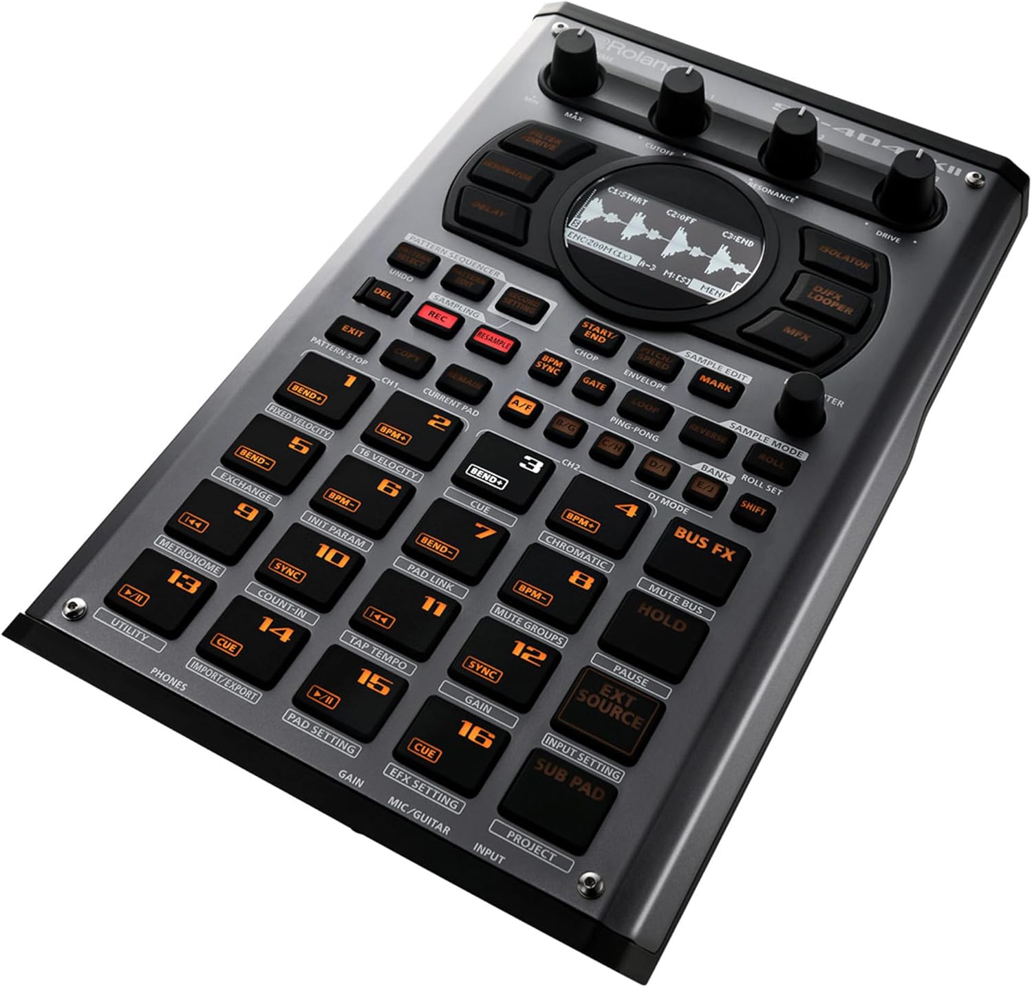 Roland SP-404MKII Paquete creativo de muestreador y efector con cable MIDI, cable de instrumento y paño de pulido de Austin Bazaar