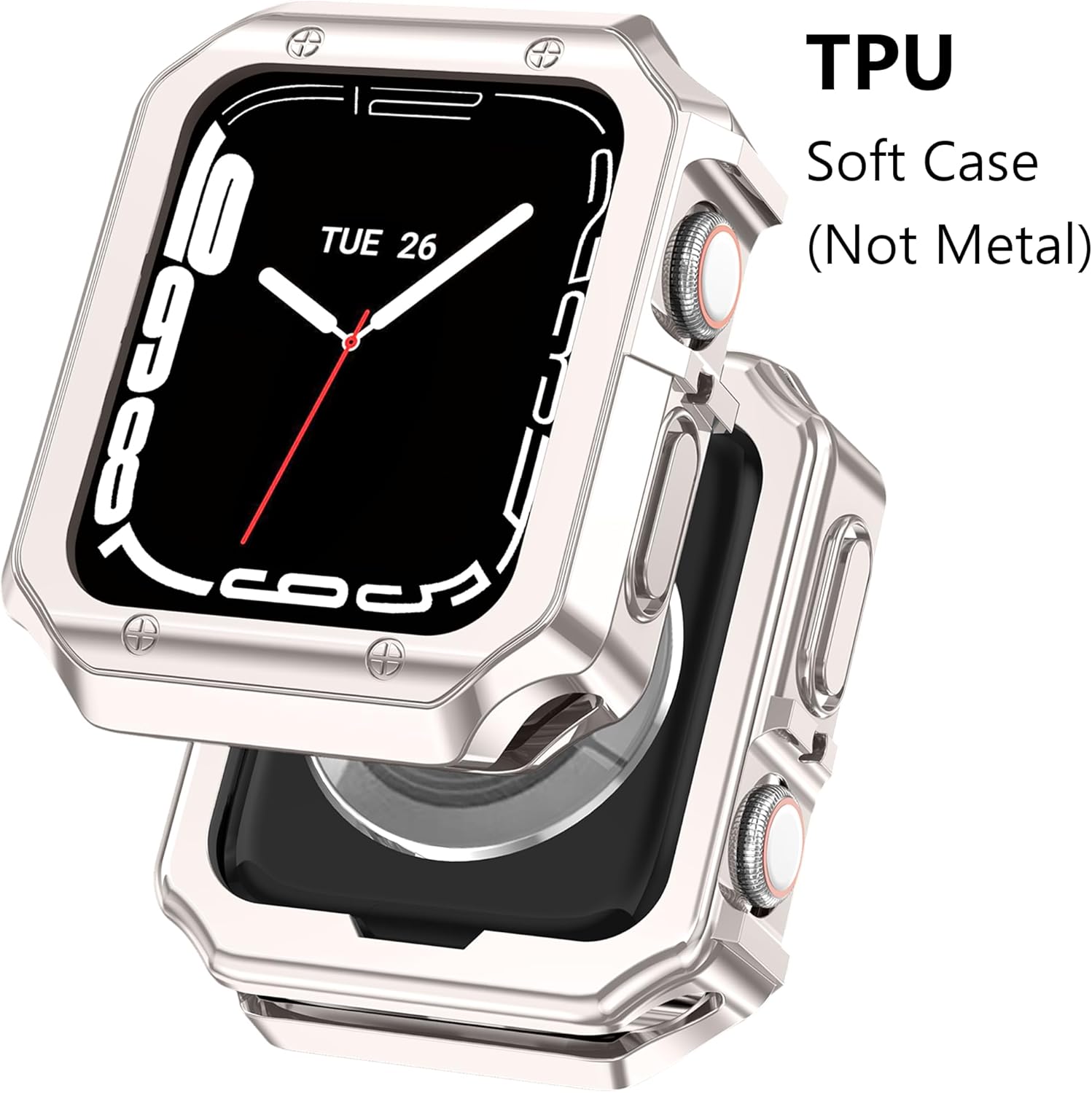 TISIMO Compatible con Apple Watch Band de 1.772 pulgadas, 1.732 pulgadas, 1.654 pulgadas, 1.614 pulgadas, 1.575 pulgadas, 1.496 pulgadas, correa de