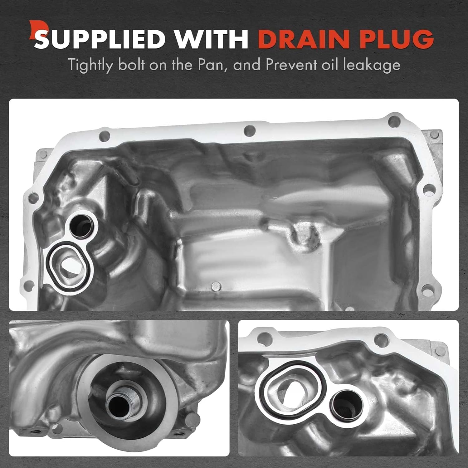 A-Premium Cárter de aceite de motor con tapón de drenaje compatible con Honda Civic 2016-2020 L4 2.0L