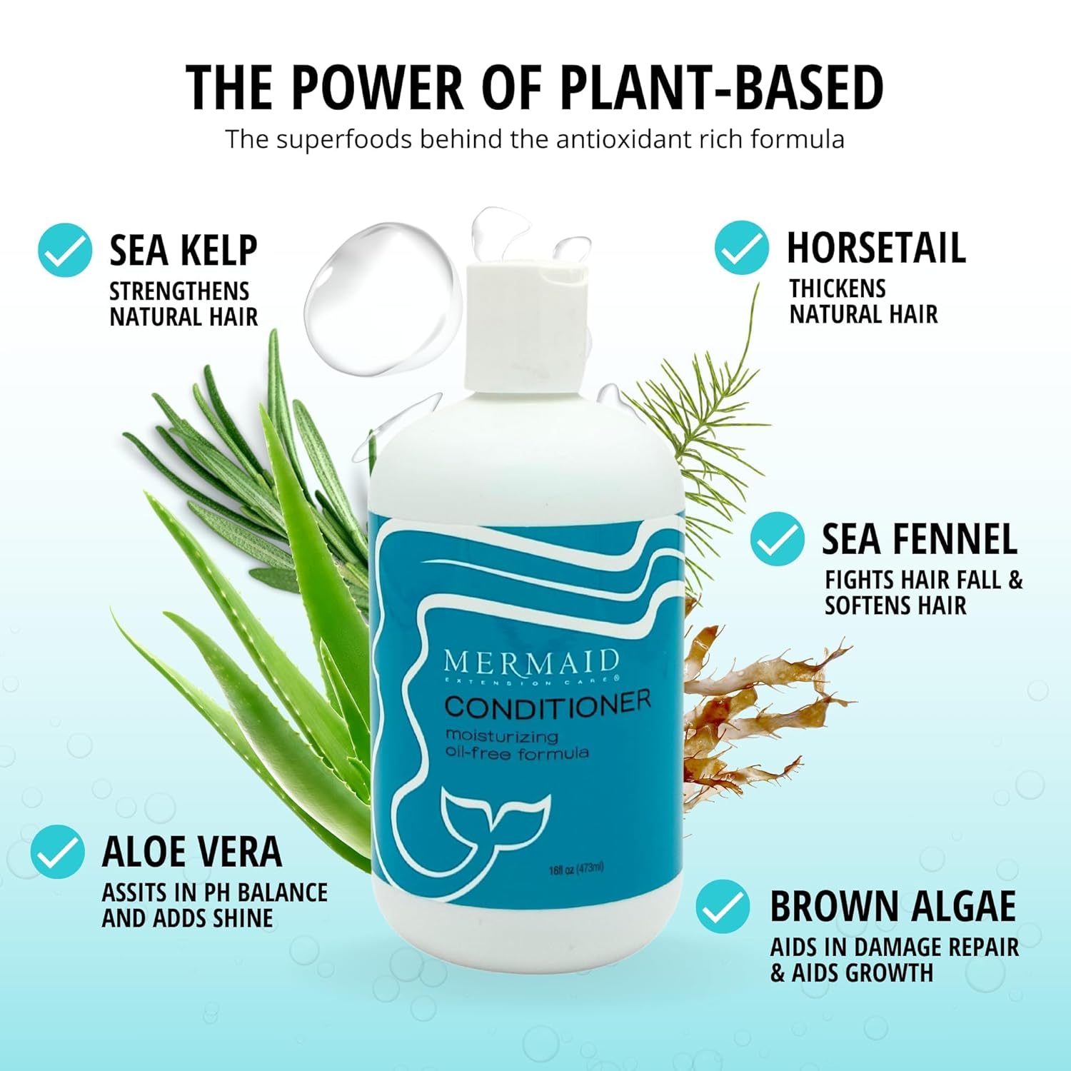 Acondicionador para el cuidado del cabello con extensión de sirena, sin aceite, suave, hidratante, producto de hyrdrating de grado de salón seguro