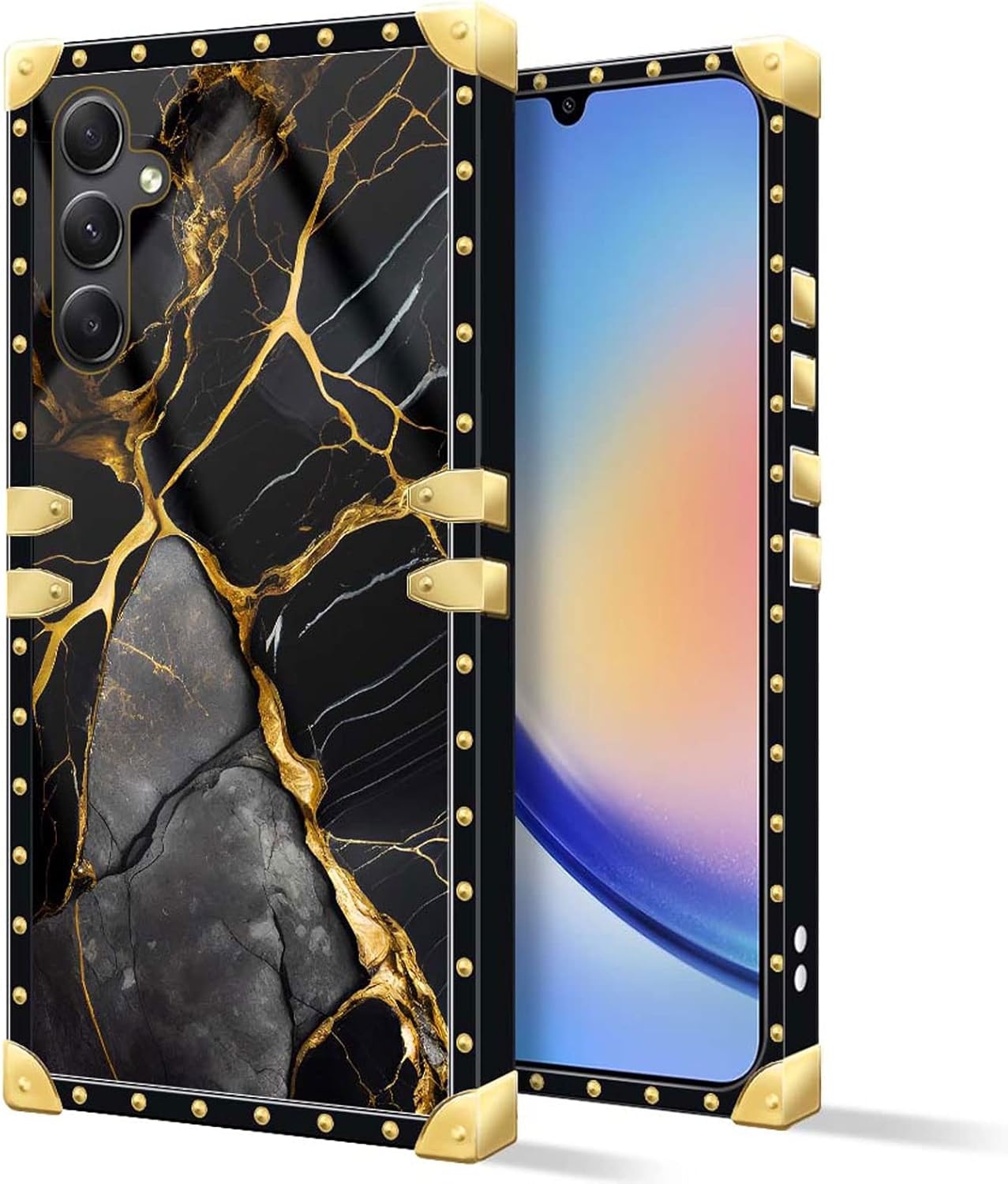 DAIZAG Funda compatible con Samsung Galaxy A54 5G, TPU suave dorado, a prueba de golpes, funda protectora para regalo, patrón de mármol natural