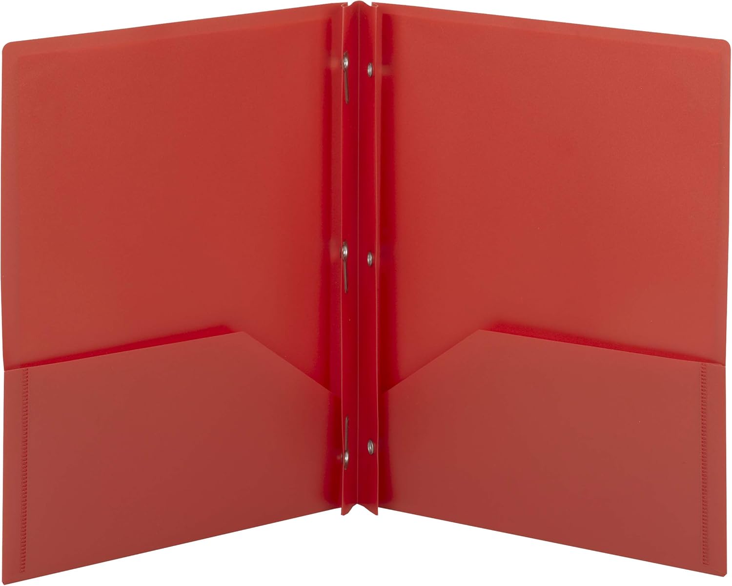 Poly Two-Pocket carpeta WFasteners, 11 x 8 12, Rojo, 25Box