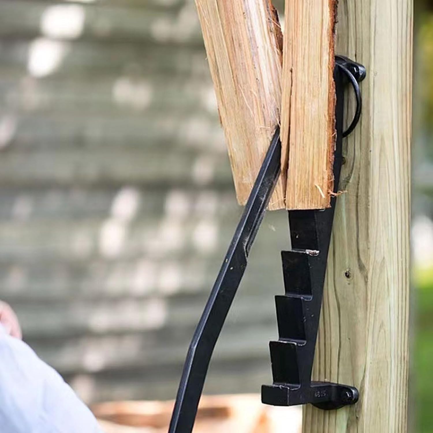 TOPINCN Divisor de madera montado en la pared con máquina de leña de acero al carbono, herramienta de división para divisor de leña en interiores o