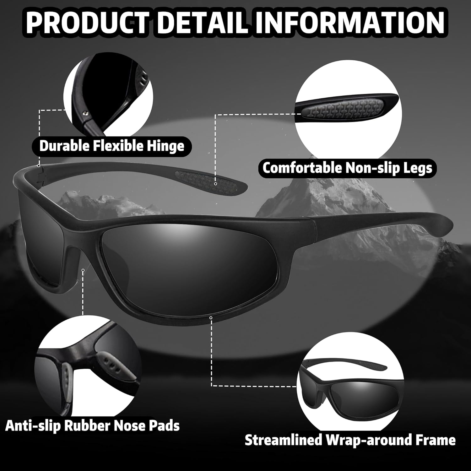 Gafas de sol polarizadas para hombre, gafas de sol de pesca, gafas de sol con protección UV, gafas de sol para conducir ciclismo