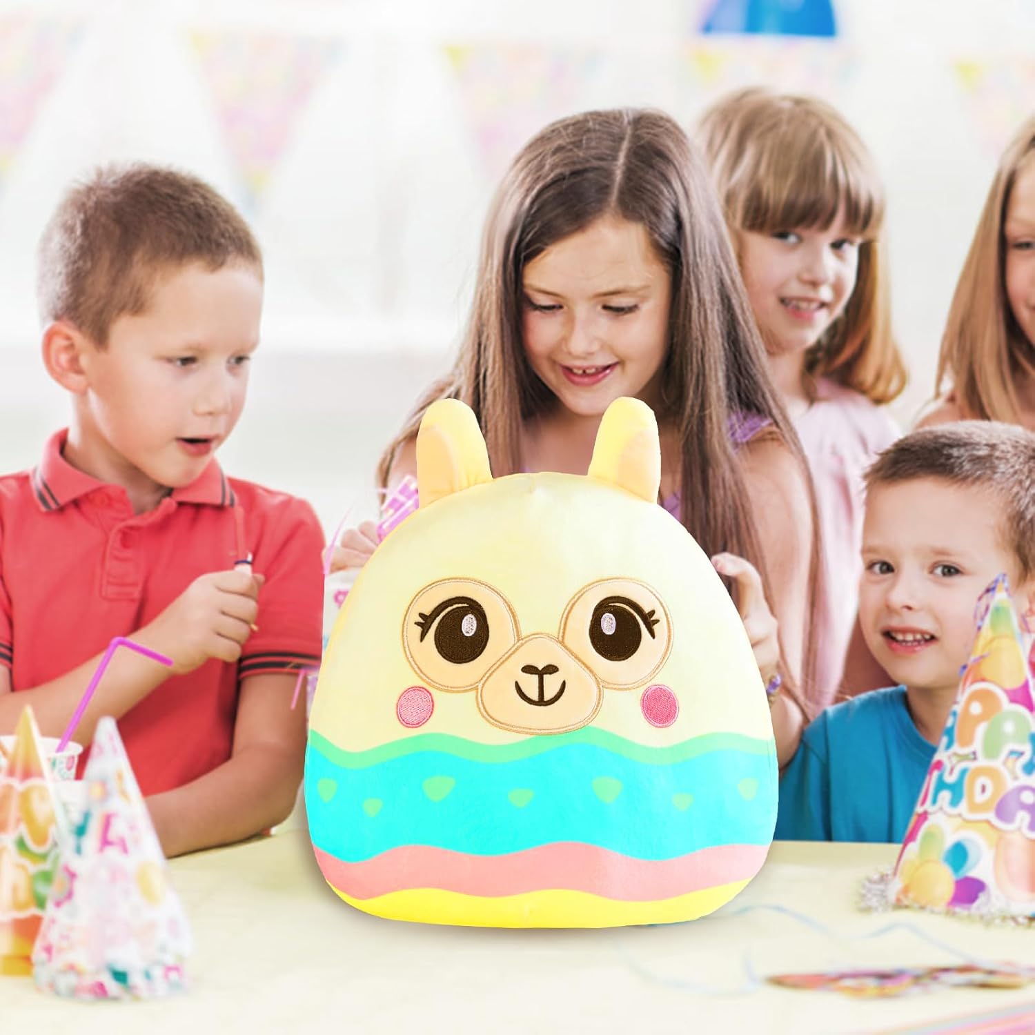 CHDBLOCK Peluche de alpaca, almohada de felpa de alpaca de 12 pulgadas, felpa ultrasuave, juego de almohada de peluche suave Kawaii para niños y
