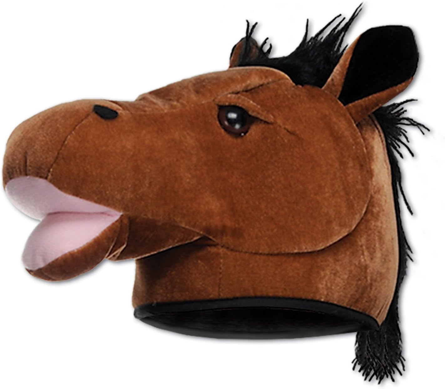 Beistle Sombrero unisex de felpa con cabeza de caballo, accesorio para disfraz del oeste, suministros de fiesta temática de granja, diadema de