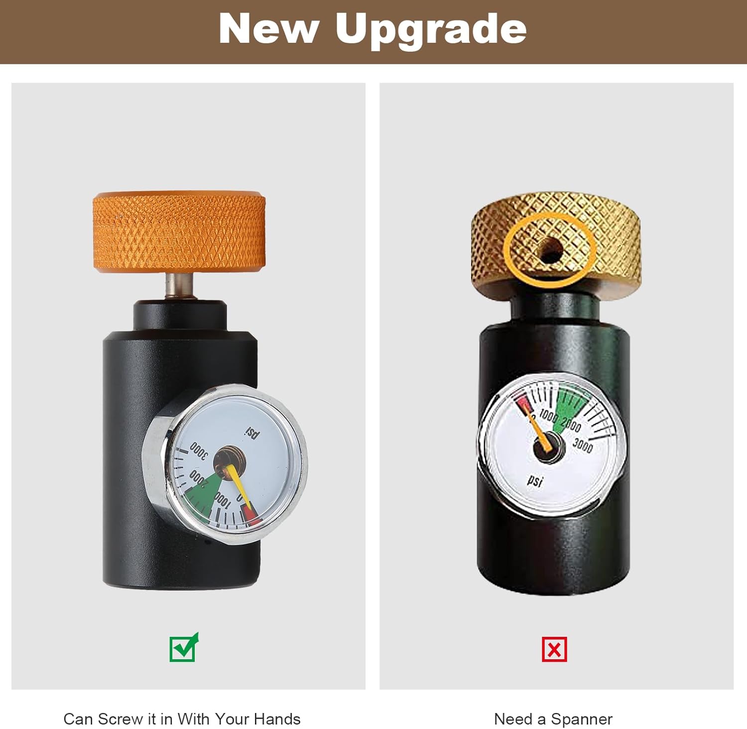 Pilipane Kit de conector de adaptador de recarga de tanque de CO2, adaptador de CO2 para fabricante de agua de corriente de soda con manómetro de