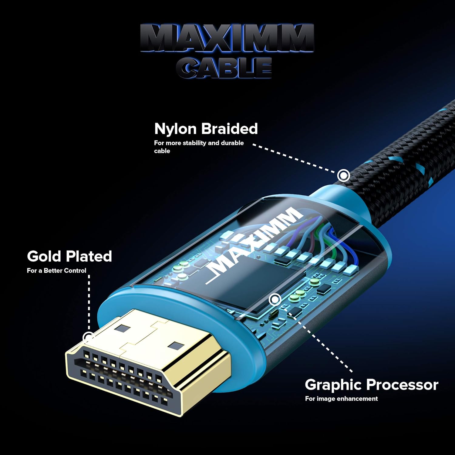Cable de extensión HDMI macho a hembra compatible con cable HDMI de alta velocidad, protocolo HDCP, ARC, 3D, resolución de video de 1080p a 2160p,