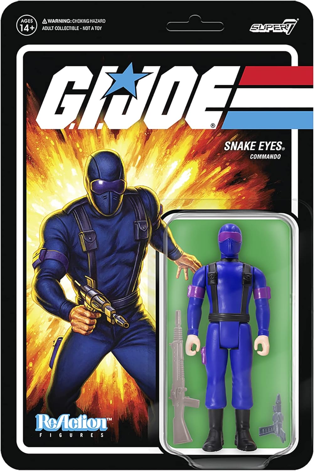 Super7 G.I. Joe Snake Eyes (RAH) 3.75 in Figura de reacción