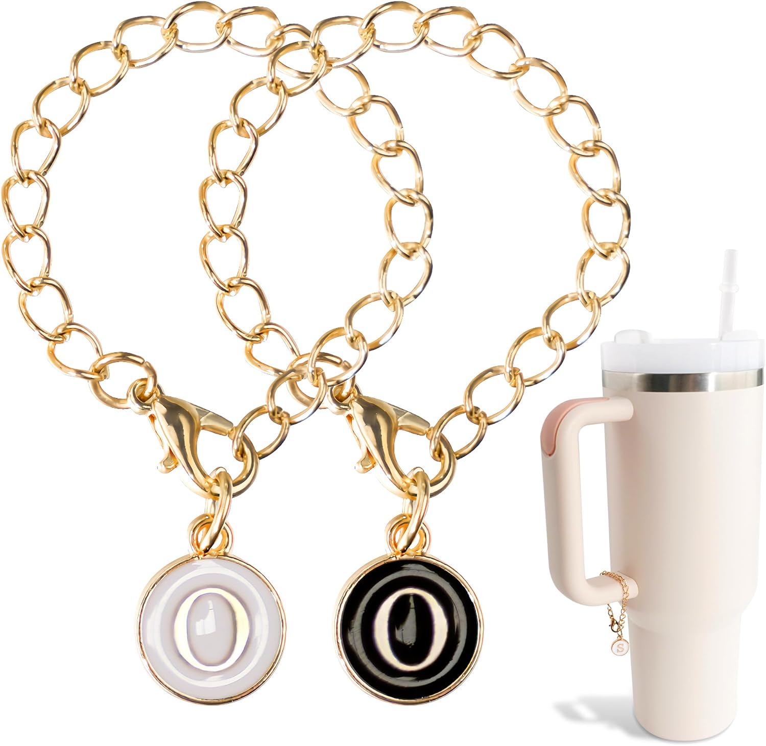 2 piezas de accesorios de letras de identificación con nombre para taza Stanley, accesorios de letras para vaso Stanley de 4030 onzas con asa, 26