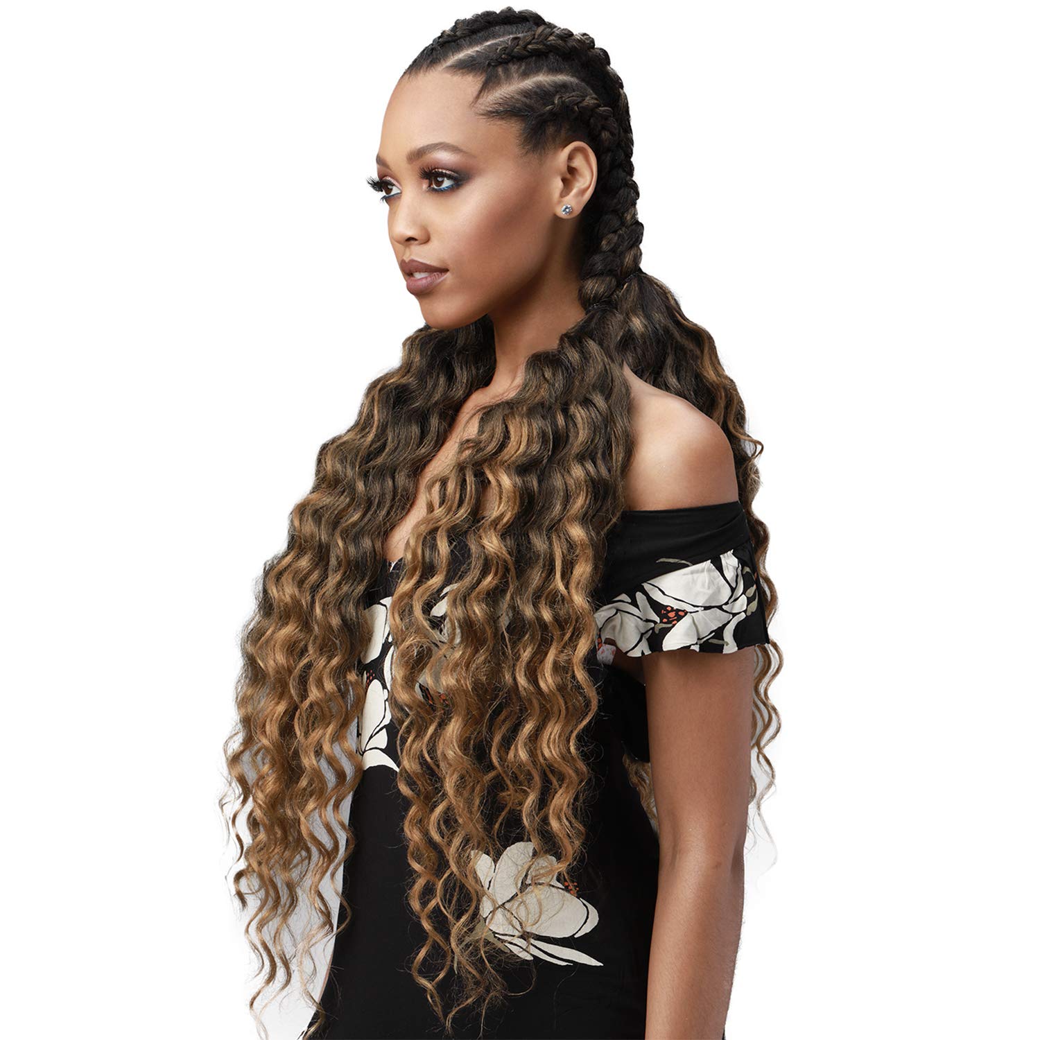 Bobbi Boss – Trenzas de pelo sintético preemplumadas, 3 puntas King Wave Ocean Wave de 28 pulgadas (paquete de 5, 1)
