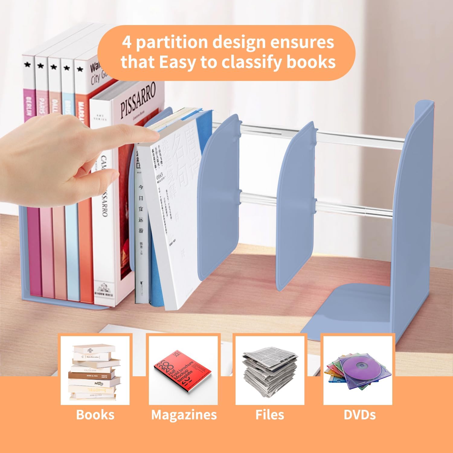 Sujetalibros ajustables para libros pesados, extremos de libros de metal resistente para estantes, extremos de libro para libros pesados,