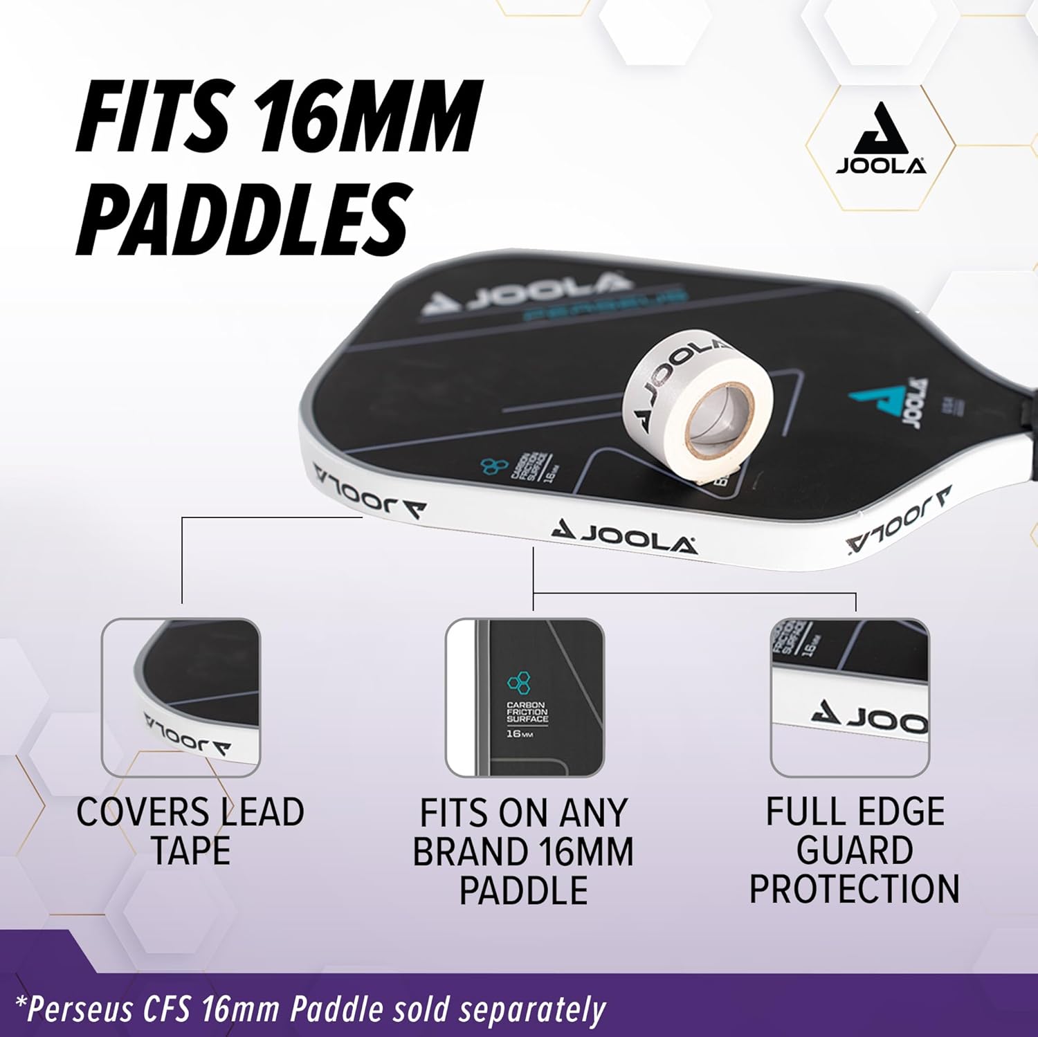 JOOLA Pickleball Paddle Edge Tape – Protects Edge Guard & Covers Lead Tape for Pickleball Paddles – Fits Any Brand & Most Sizes of Pickleball