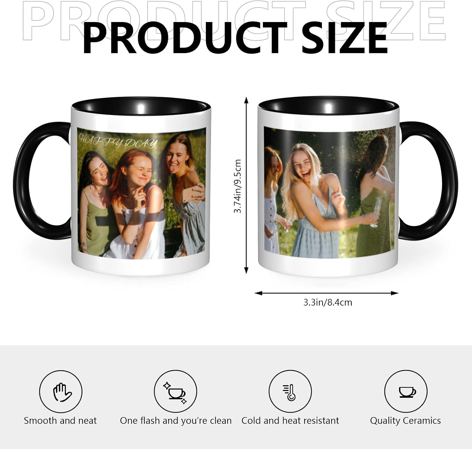Tazas de café con foto personalizadas, 11 onzas, tazas personalizadas con nombre de imagentexto, regalos personalizados para el día de San Valentín,