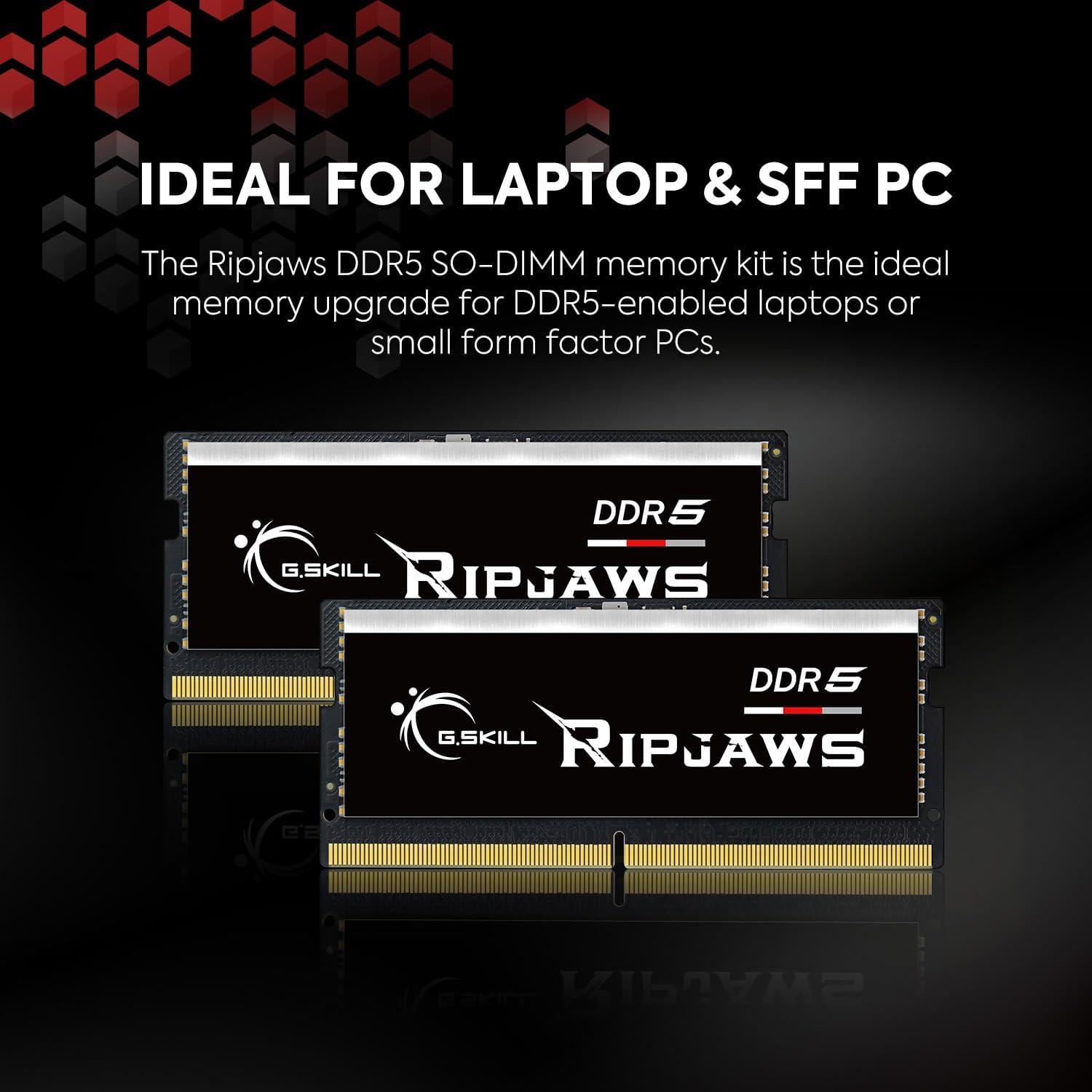 G.SKILL Ripjaws DDR5 Serie SO-DIMM DDR5 RAM 32 GB (1 x 32 GB) 5600MTs CL40-40-40-89 1.10V sin búfer Memoria para portátilportátil SODIMM