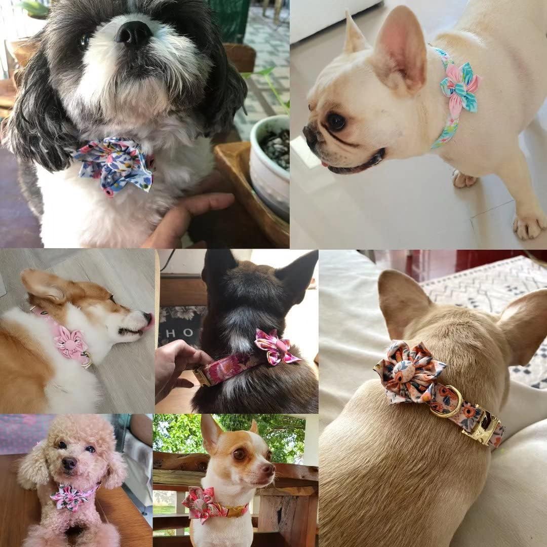 Beirui Lindos collares para perros pequeños, medianos y grandes, múltiples patrones florales, collares para mascotas con flores para bodas y