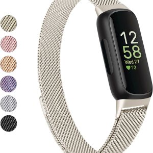 Correas de repuesto para Fitbit Inspire 3 para mujeres y hombres, correa de malla de metal de acero inoxidable, ajustable, correa magnética de Correas de repuesto para Fitbit Inspire 3 para mujeres y hombres, correa de malla de metal de acero inoxidable, ajustable, correa magnética de