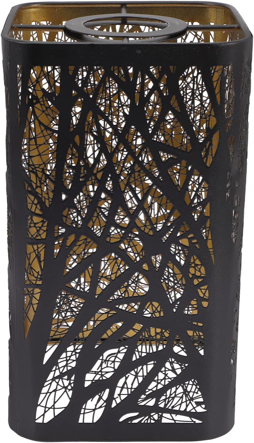 Sombras de lámpara de sombra de árbol, pantalla de lámpara E27 ahuecada de metal, pantalla cuadrada de iluminación de bosque, cubierta de lámpara de