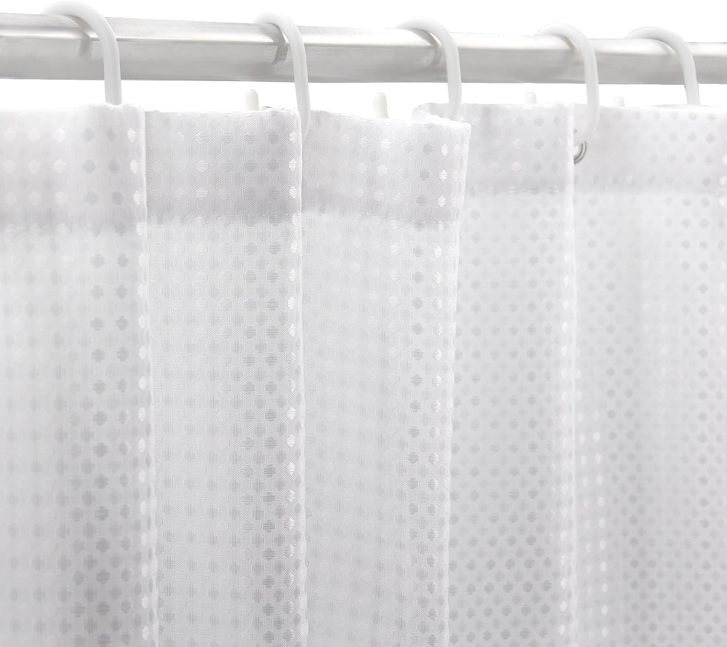 Cortina de ducha negra para baño, cortina de ducha de tela de gofre degradada, juego de cortinas de baño neutrales graduales negras y blancas,