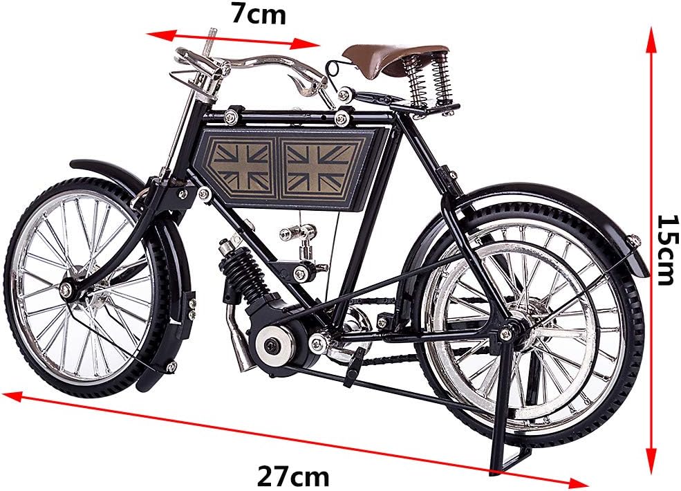Lingxuinfo Modelo de bicicleta vintage de metal 3D, kit de construcción de bicicletas simuladas para ensamblaje, ornamento mecánico retro para