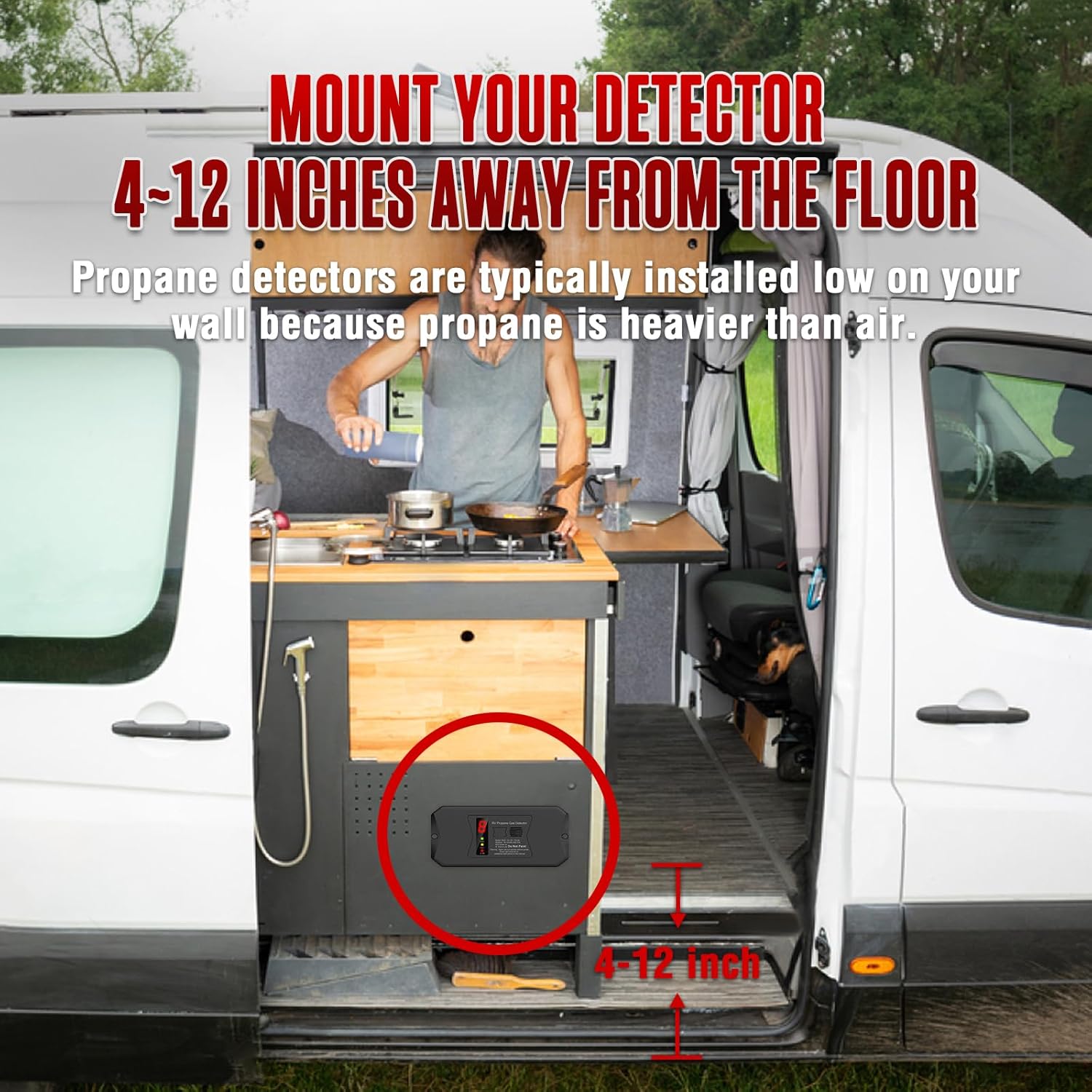 ALD-20 – Detector de gas propano para caravana, alarma digital de gas propano y GLP, 12 V, alarma de 85 dB, para remolque, autocaravana,
