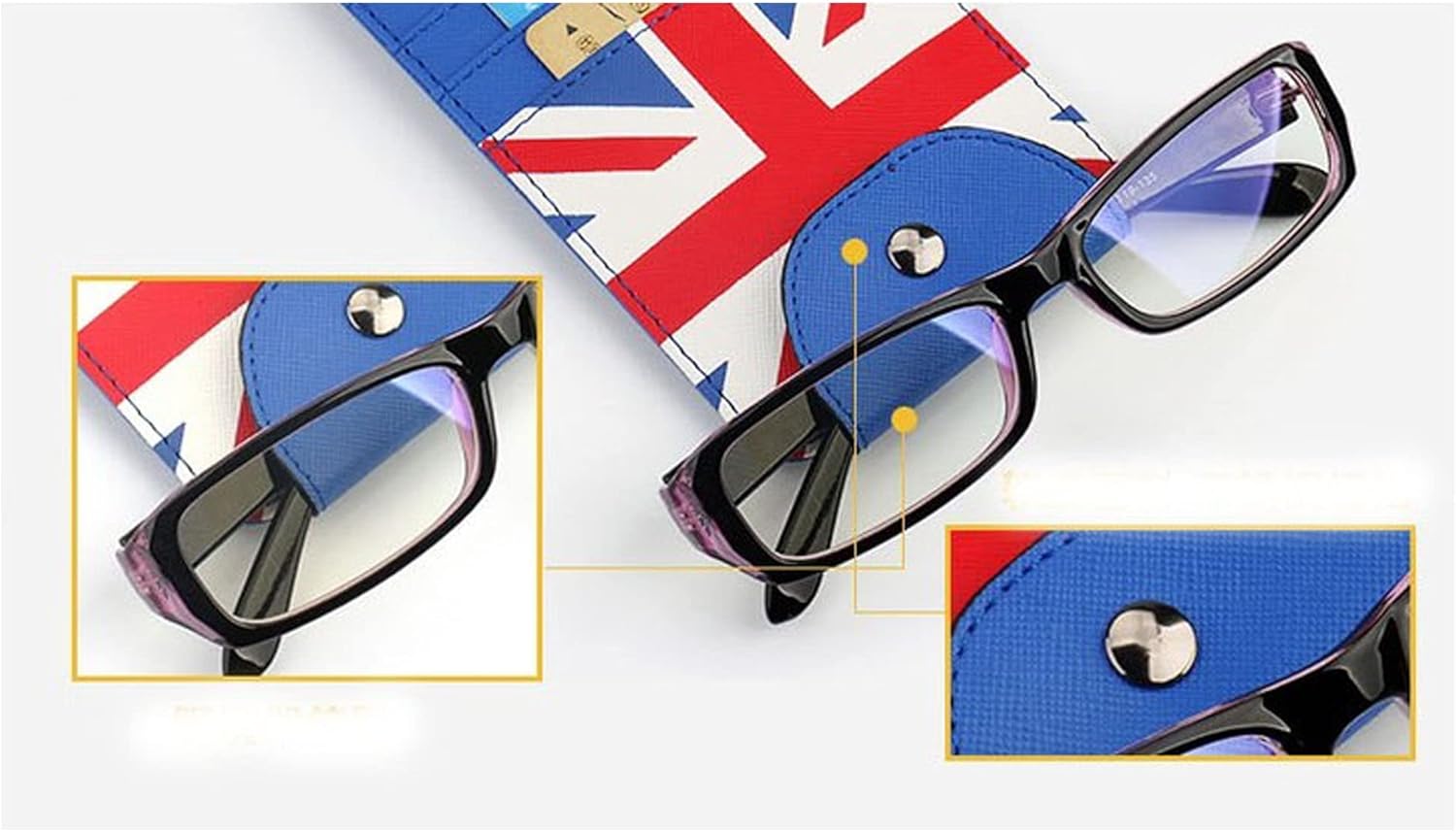 Dabok – Soporte para tarjetas de bandera británica Union Jack, clip para visera de automóvil, accesorios universales para interiores de automóvil,