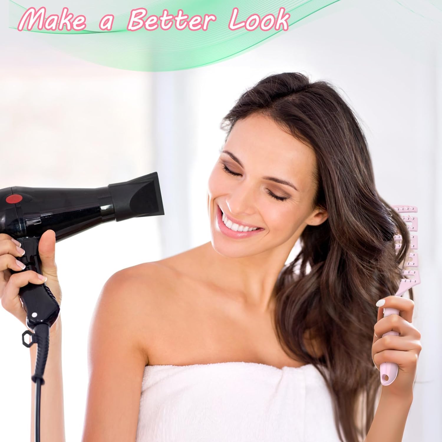 Cepillo de pelo, curvado, ventilado, desenredante, para mujeres y hombres, cabello húmedo o seco, secado más rápido, cepillo profesional