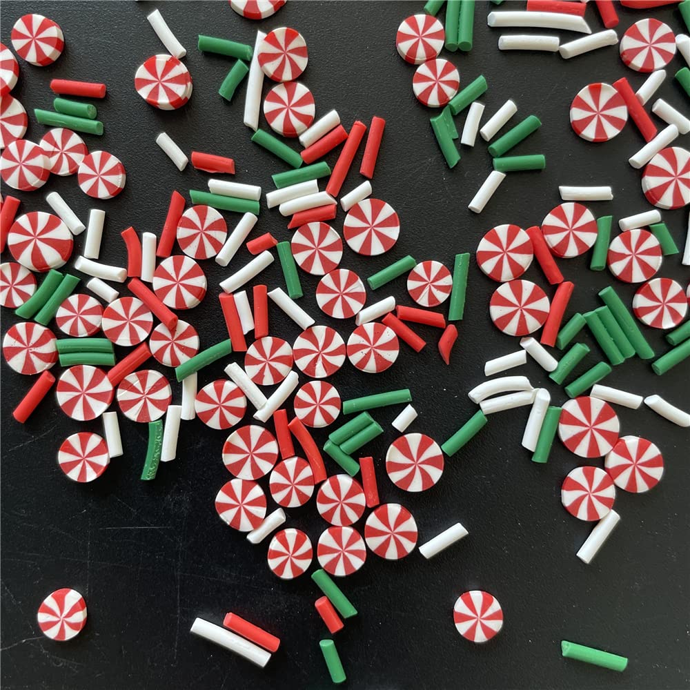 Paquete de 2 onzaspaquete de mezclas de Navidad, suministros de polímero de arcilla suave, decoración de bricolaje para arte de uñas, kit de limo