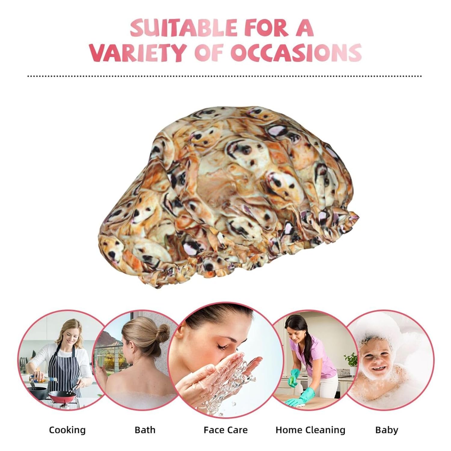 Labrador Retriever – Gorro de ducha impermeable de doble capa, apto para todas las longitudes de cabello (10.6 x 4.3 pulgadas)