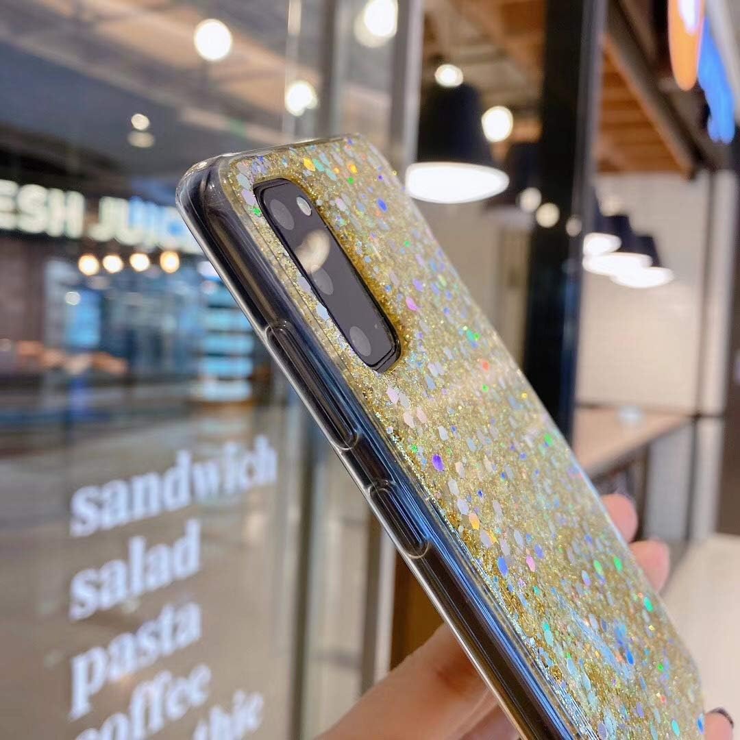 Funda diseñada para Samsung Galaxy S22 Ultra, con purpurina brillante para mujeres y niñas, bonita funda protectora de goma delgada para Galaxy S22