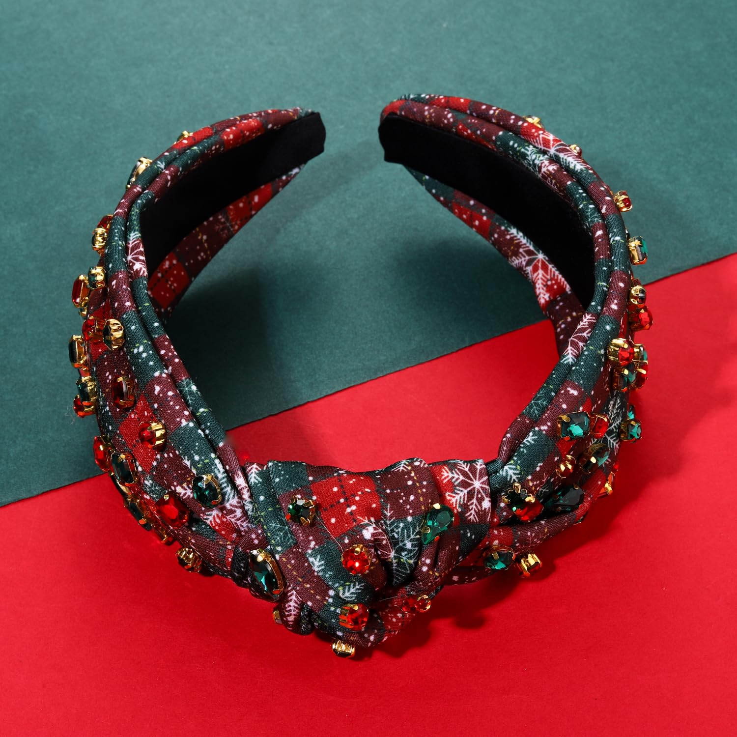 Diadema de Navidad para mujer, accesorios de Navidad, árbol de Navidad, copo de nieve, reno, bastón de caramelo, diadema anudada con perlas de