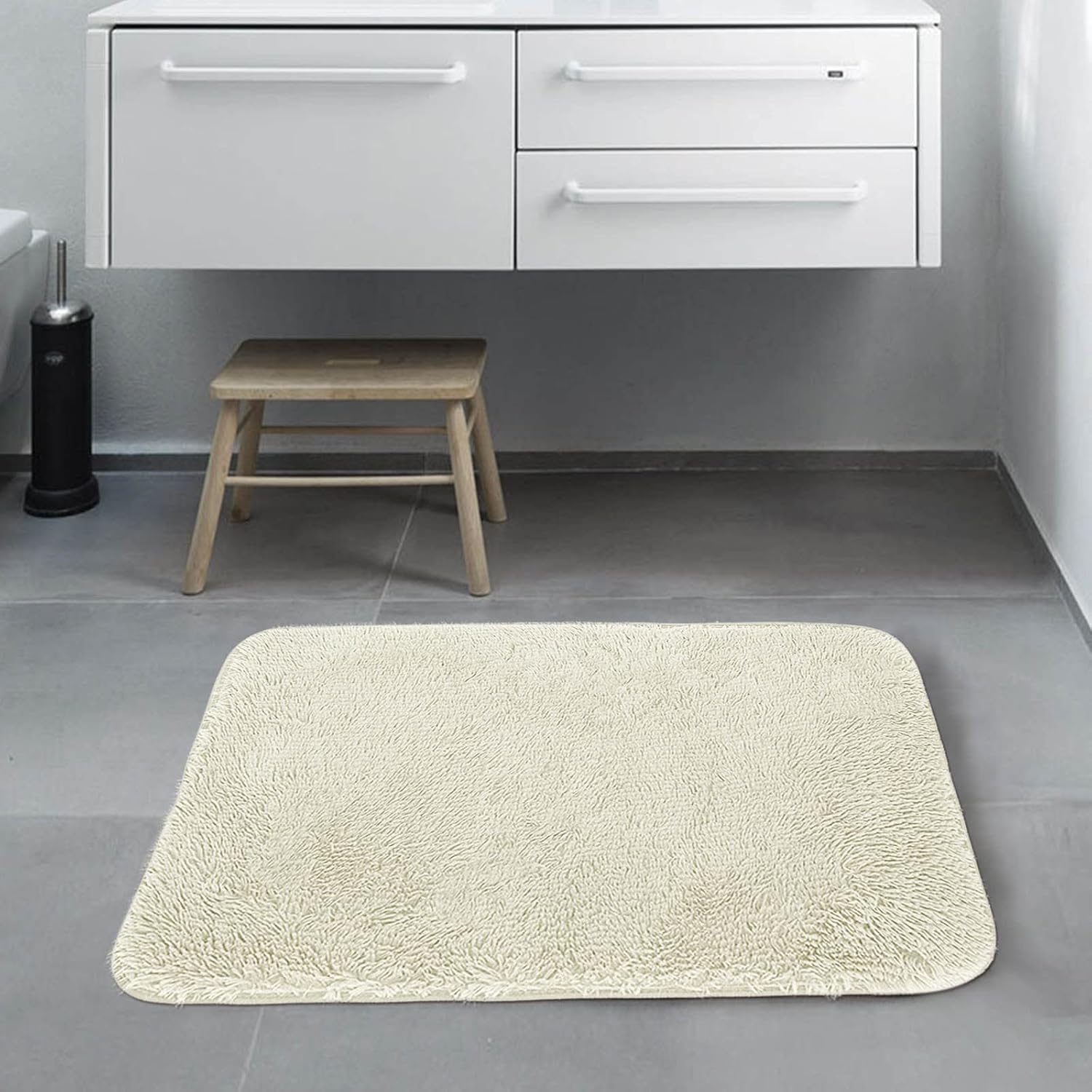Scceatti Tapete de cocina antideslizante de 24 x 16 pulgadas, tapete de ducha beige, decoración de bienvenida para sala de día, sala de estar,