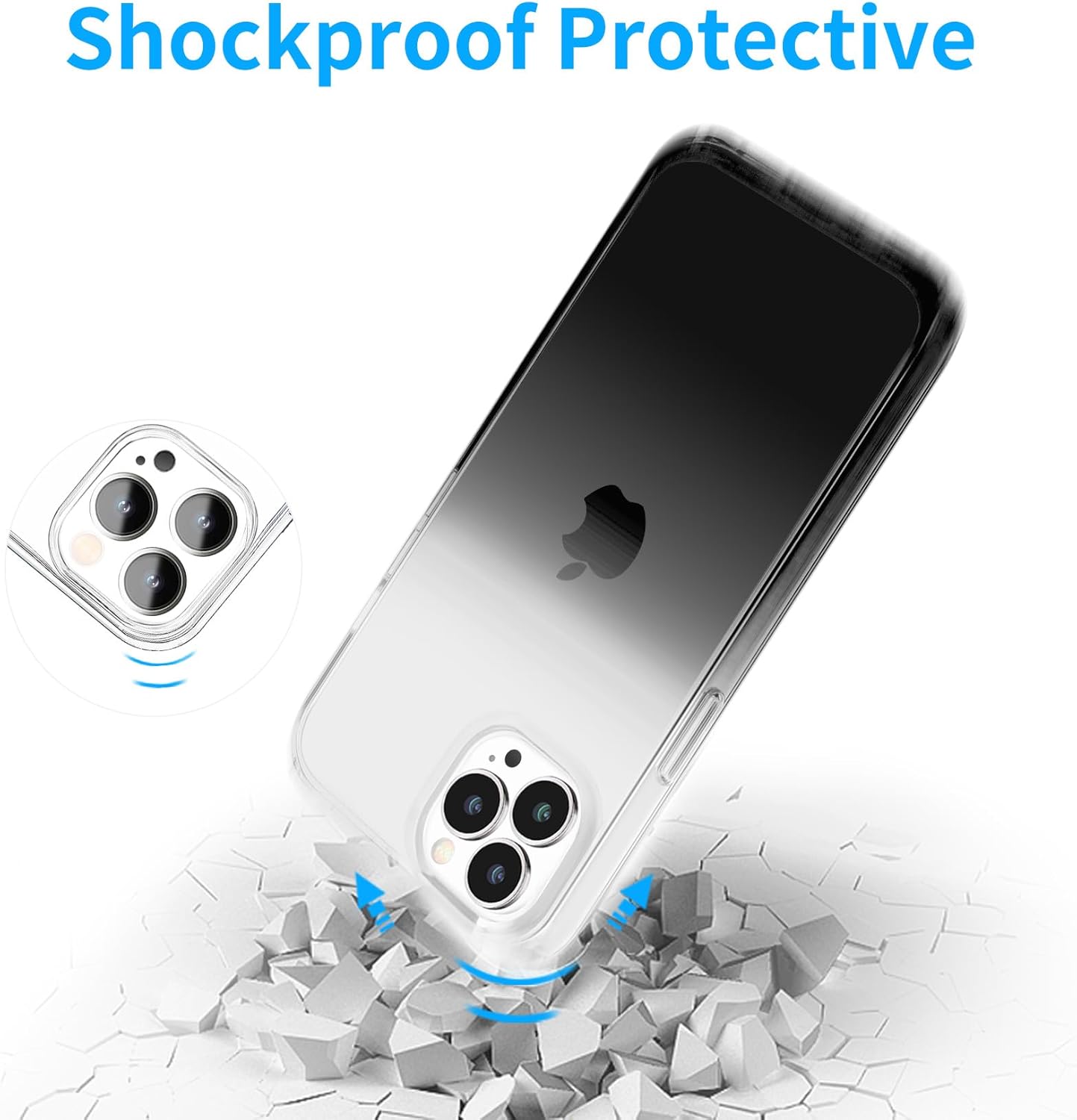 JJGoo Compatible con iPhone 15 Pro Funda transparente, suave y transparente Fiexible TPU funda para teléfono, a prueba de golpes, funda delgada para